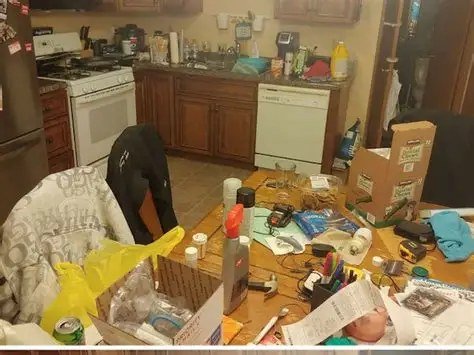 Kitchen before decluttering and organizing